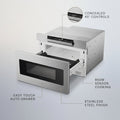 24 In. 1.2 Cu. Ft. Built-In Microwave Drawer with Concealed Controls in Stainless Steel Finish with Sensor Cooking