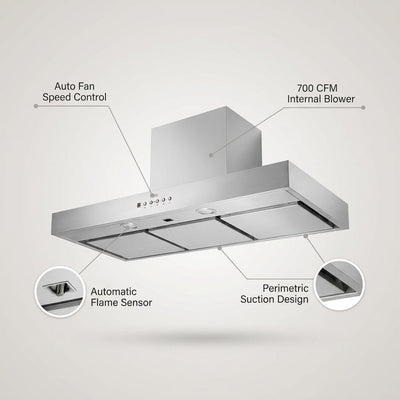 36 In. 700 CFM Fully Automatic under Cabinet Range Hood
