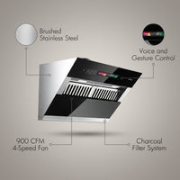 36 In. 900CFM under Cabinet Range Hood in Stainless Steel with Voice/Gesture Sensing/Touch Control and Charcoal Filter — Lifestyle
