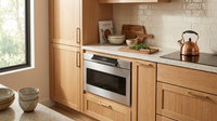 24 In. 1.2 Cu. Ft. Built-In Microwave Drawer with Concealed Controls in Stainless Steel Finish with Sensor Cooking — Lifestyle